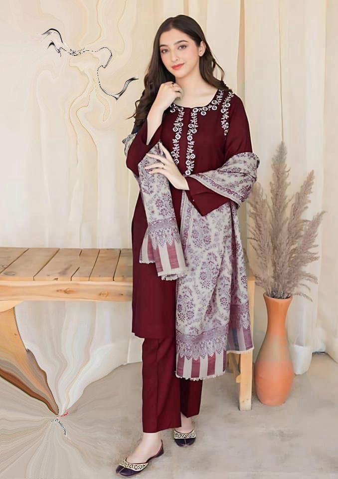 LAWN 3PC EMBROIDERED 009