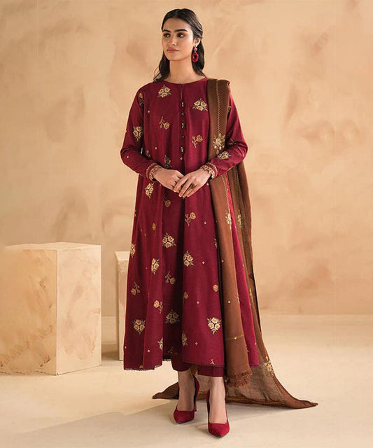 🌸 SUMMER'S COLLECTION 🌸  🟥 BRAND NAME : LIBAAS 🟨 CATEGORY : LAWN 3PC Embroidered (004)